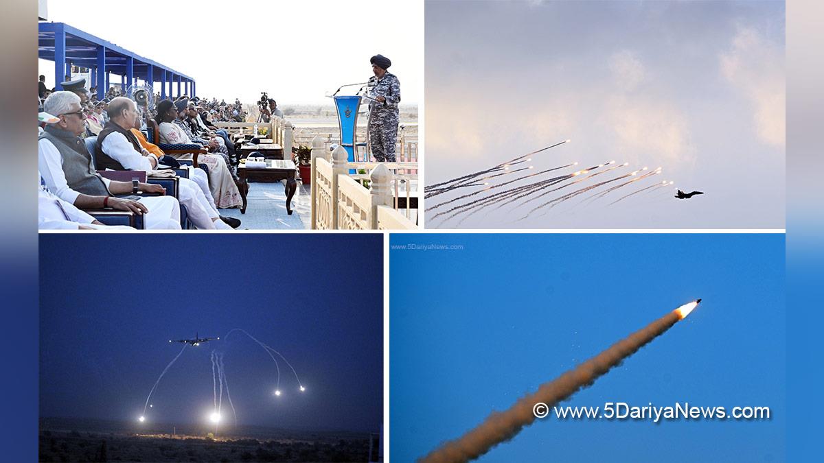 Droupadi Murmu, President of India, President, Indian President, Rashtrapati, Rajnath Singh, Military, Indian Air Force, Chief of the Air Staff, Air Chief Marshal AP Singh, The Pokhran Firing Range, Vayu Shakti 2026