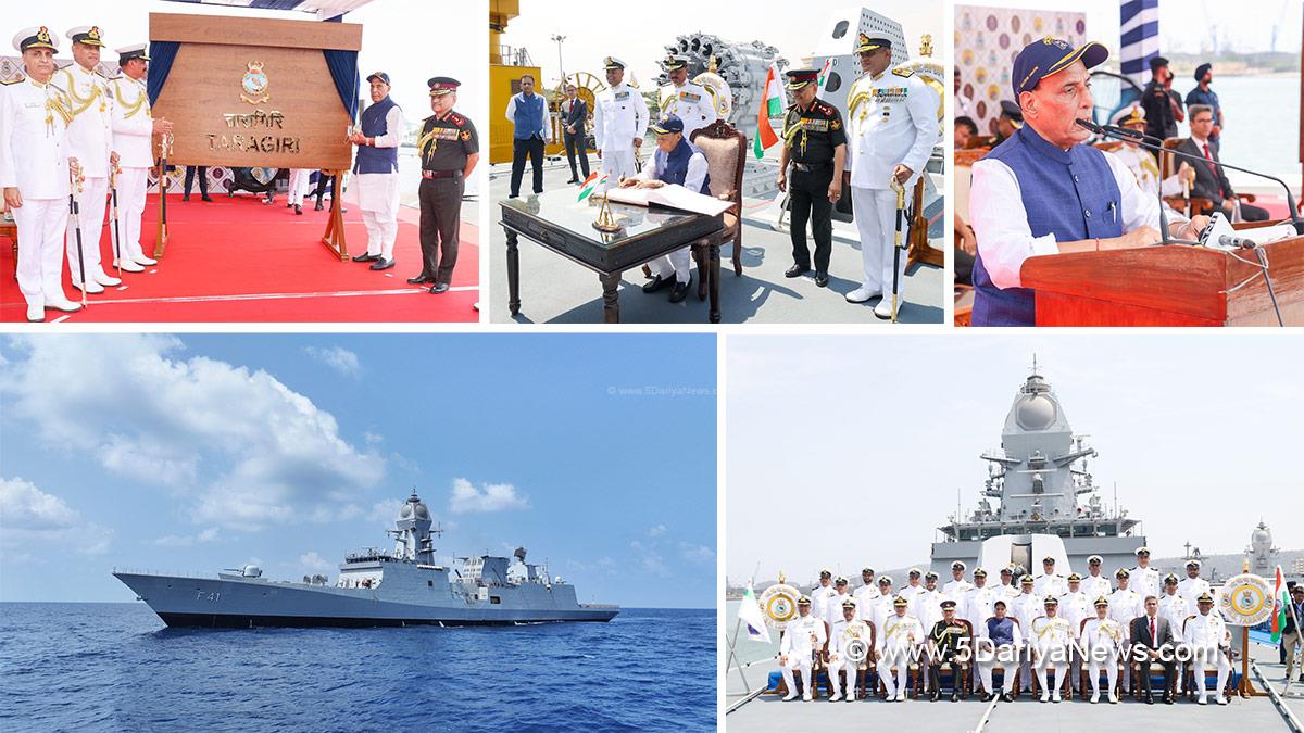 Rajnath Singh, General Anil Chauhan, Vice Admiral Sanjay Bhalla, INS Taragiri, Indian Navy, Visakhapatnam