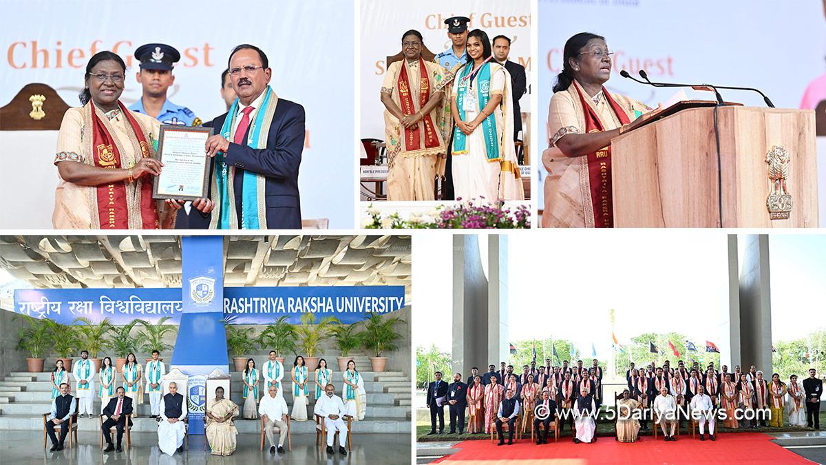 Droupadi Murmu, Bhupendra Patel, Bharatiya Janata Party, BJP, Ajit Doval, Rashtriya Raksha University, Gandhinagar