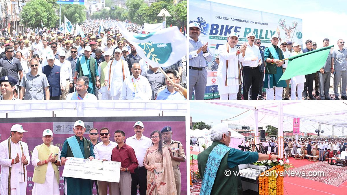 Manoj Sinha, Lieutenant Governor JK, Ramesh Kumar, Minga Sherpa, Udhampur, DC Udhampur, Deputy Commissioner Udhampur, Nasha Mukt Jammu Kashmir Abhiyan