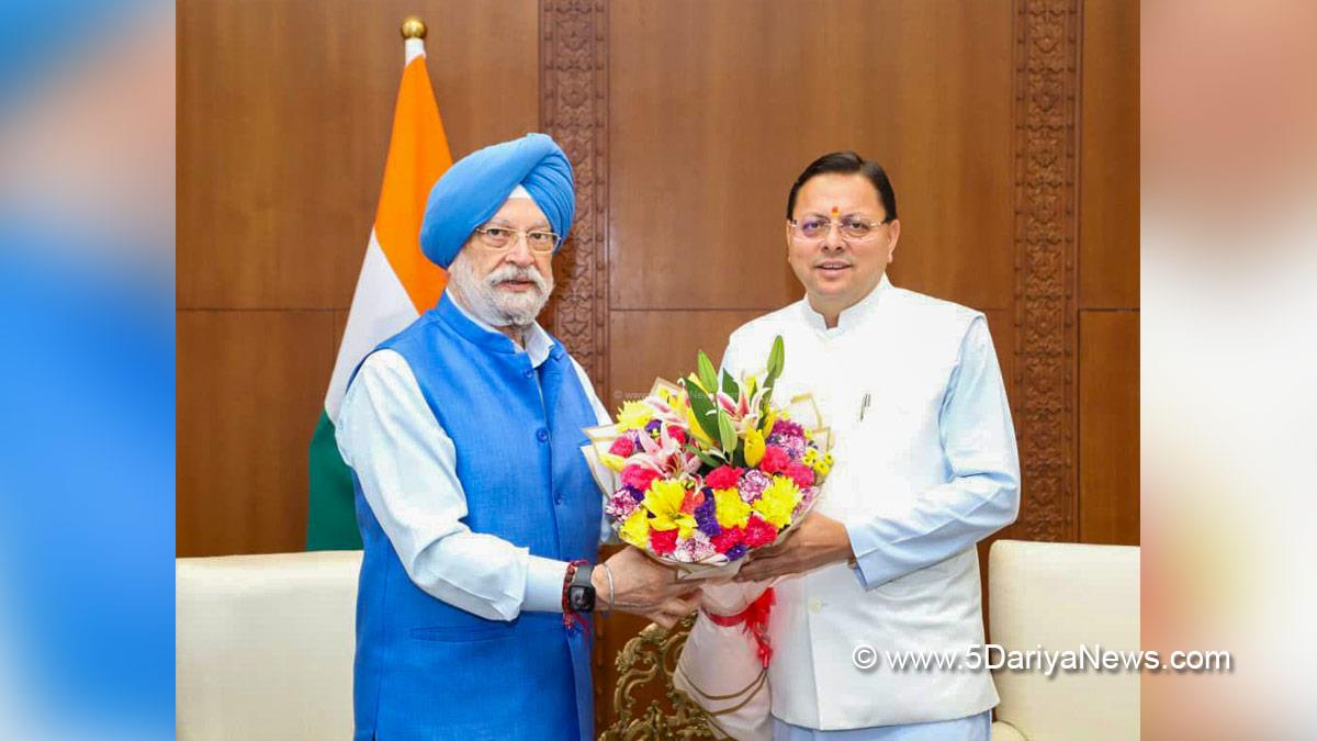 Pushkar Singh Dhami, Chief Minister of Uttarakhand, BJP Uttarakhand, Hardeep Singh Puri, BJP, Bharatiya Janata Party, New Delhi