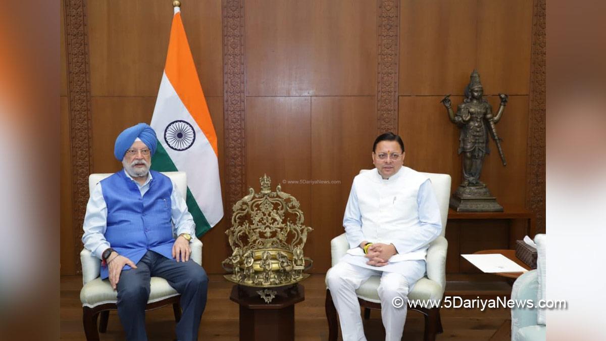 Pushkar Singh Dhami, Chief Minister of Uttarakhand, BJP Uttarakhand, Hardeep Singh Puri, BJP, Bharatiya Janata Party, New Delhi