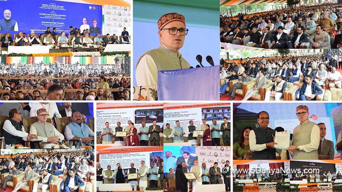 Omar Abdullah, Chief Minister of JK, Jammu and Kashmir National Conference, National Conference, Srinagar, Surinder Kumar Choudhary, Javid Ahmad Dar, Javid Dar, Shivraj Singh Chouhan, Sunil Kumar Sharma, Pradhan Mantri Gram Sadak Yojana