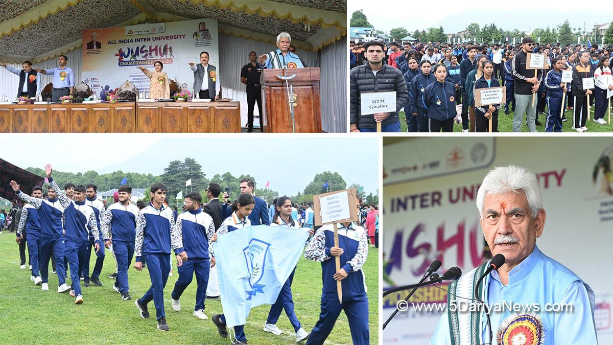 Manoj Sinha, Lieutenant Governor JK, Nasha Mukt Jammu Kashmir Abhiyaan, All India Inter University Wushu Championship, University of Kashmir, Srinagar