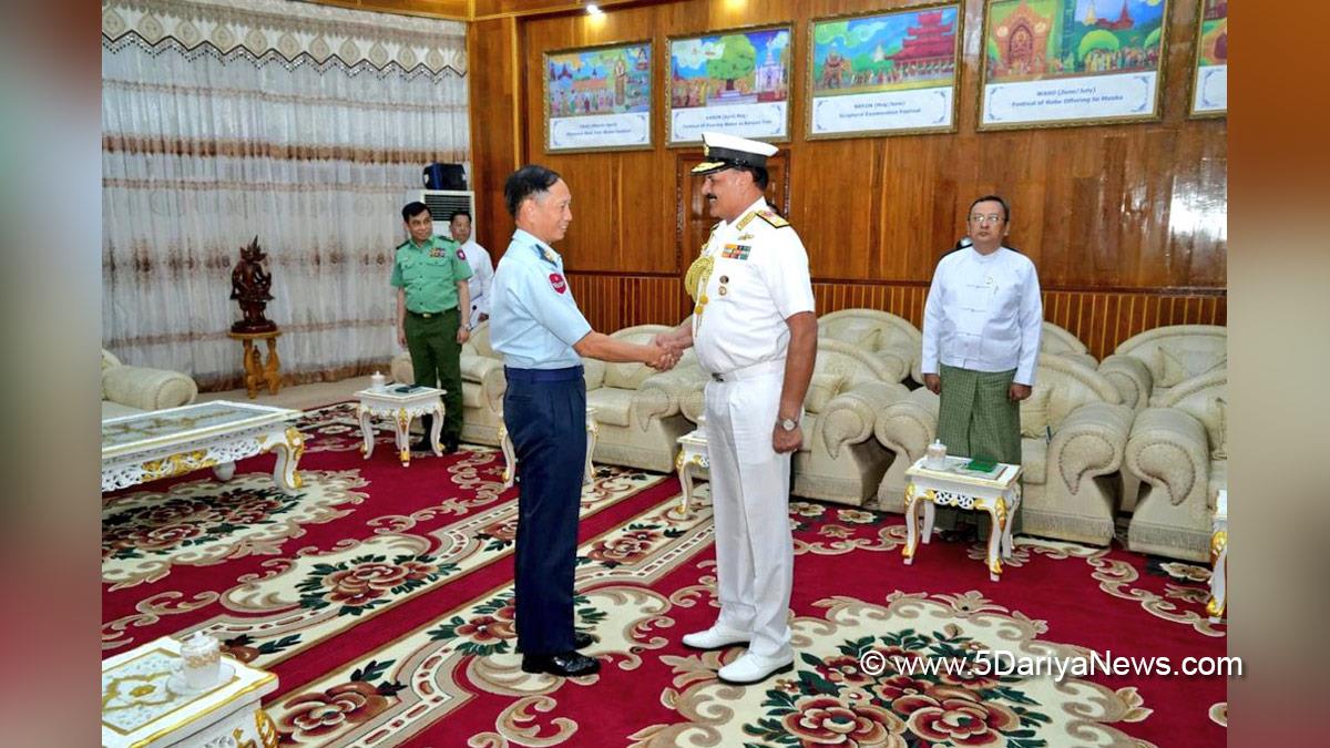 Military, Navy, Indian Navy, Indian Navy Chief, Admiral Dinesh K Tripathi, Chief of Naval Staff, CNS, General Htun Aung, Naypyidaw