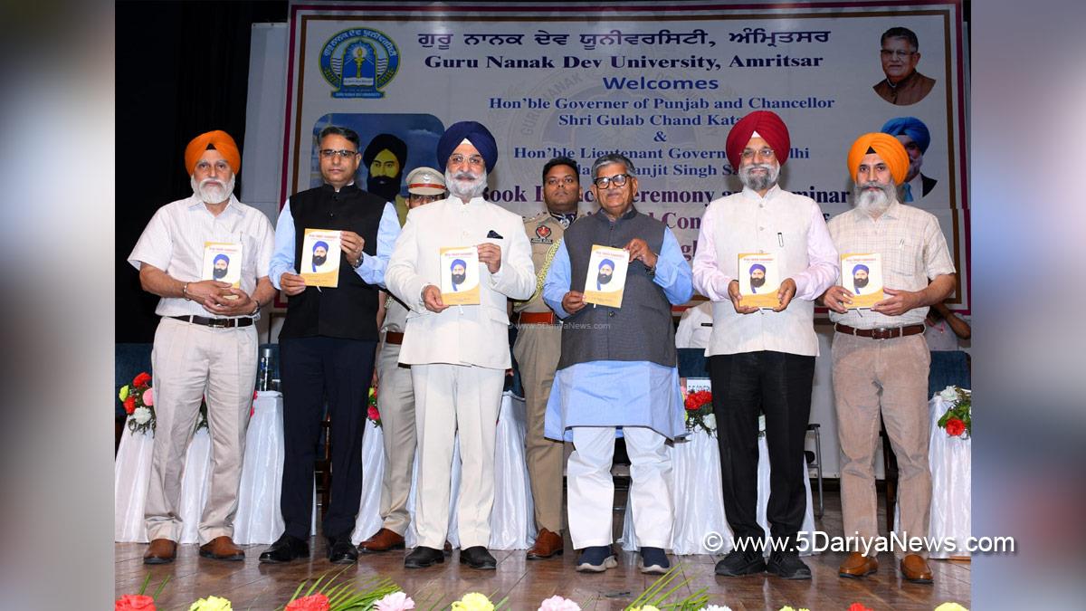 Guru Nanak Dev University Amritsar, Guru Nanak Dev University, Prof Karamjeet Singh, GNDU, Amritsar, Gulab Chand Kataria, Governor of Punjab, Punjab Governor, Punjab Raj Bhavan, Taranjit Singh Sandhu