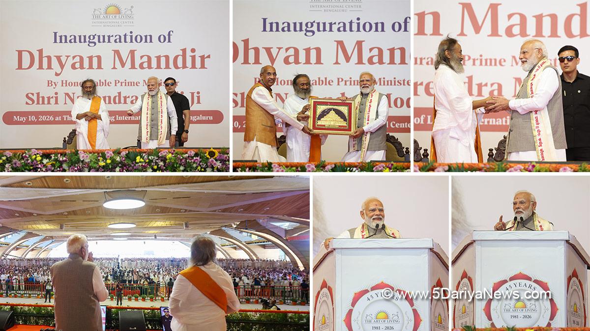 Narendra Modi, BJP, Bharatiya Janata Party, Prime Minister of India, Bengaluru, Karnataka, Ravi Shankar, Sri Sri Ravi Shankar