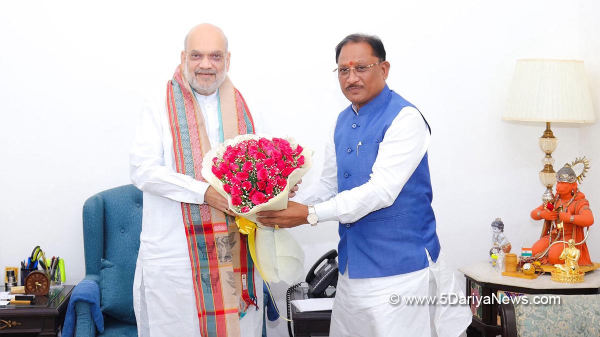 Amit Shah, Union Home Minister, BJP, Bharatiya Janata Party, Vishnu Deo Sai, BJP Chhattisgarh, Chief Minister of Chhattisgarh