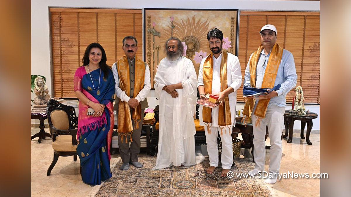 Sukhvinder Singh Sukhu, Thakur Sukhvinder Singh Sukhu, Himachal Congress, Shimla, Chief Minister of Himachal Pradesh, Sri Sri Ravi Shankar