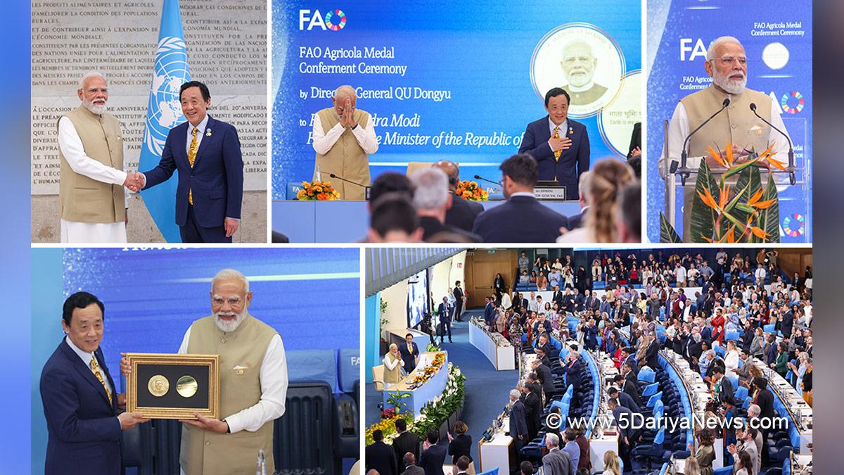 Narendra Modi, BJP, Bharatiya Janata Party, Prime Minister of India, Dr Qu Dongyu, Rome