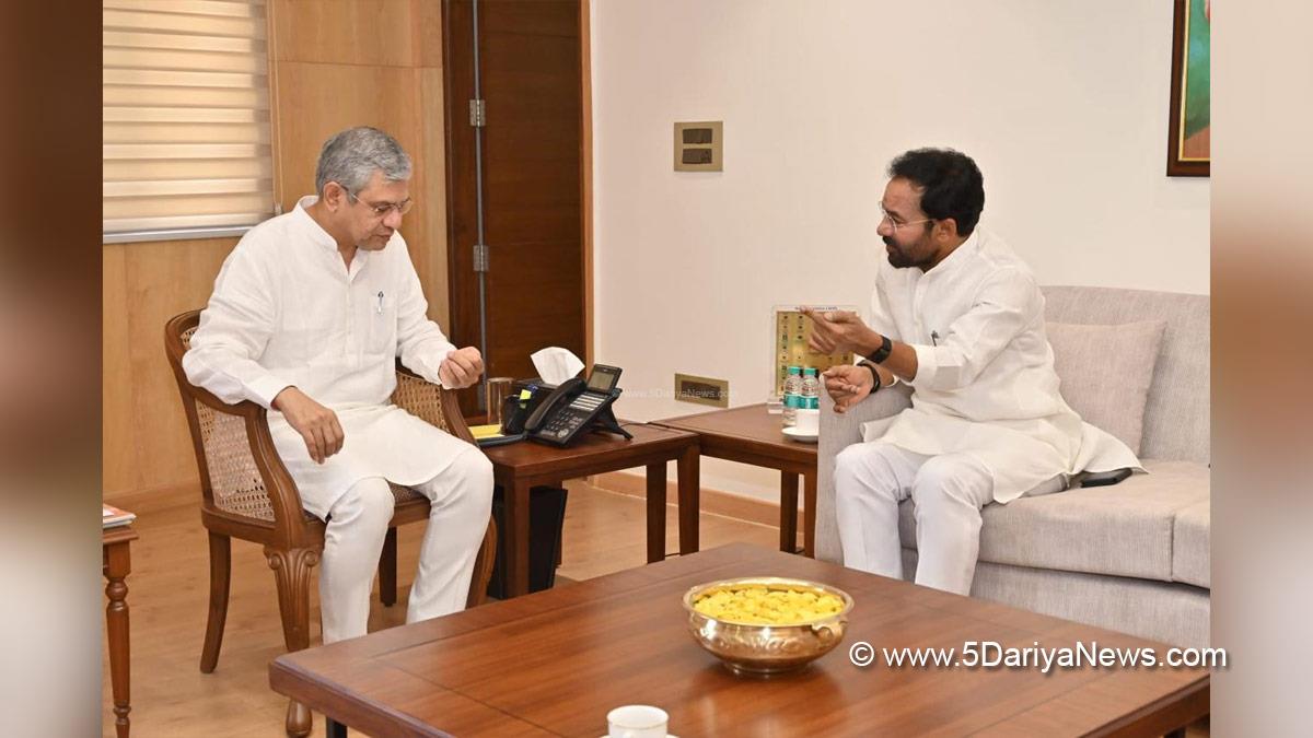 Gangapuram Kishan Reddy, G Kishan Reddy, BJP, Bharatiya Janata Party, Ashwini Vaishnaw, New Delhi