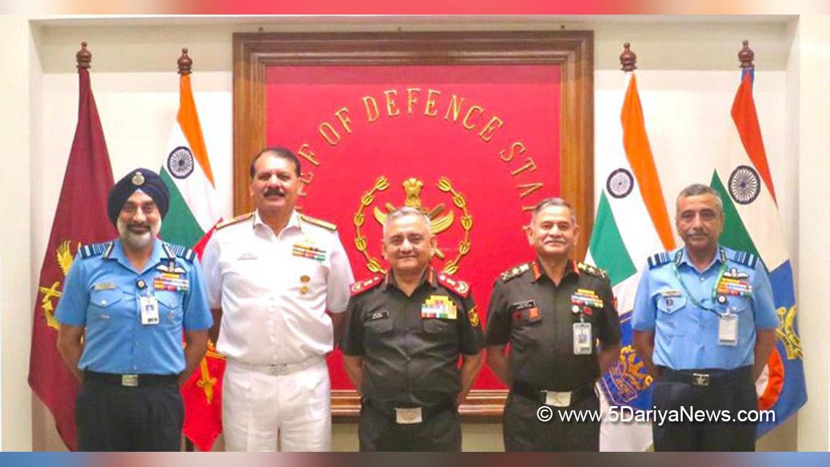 Military, Indian Army, General Anil Chauhan, Chief of Defence Staff, CDS, Admiral Dinesh K Tripathi, General Upendra Dwivedi, Air Chief Marshal AP Singh, New Delhi