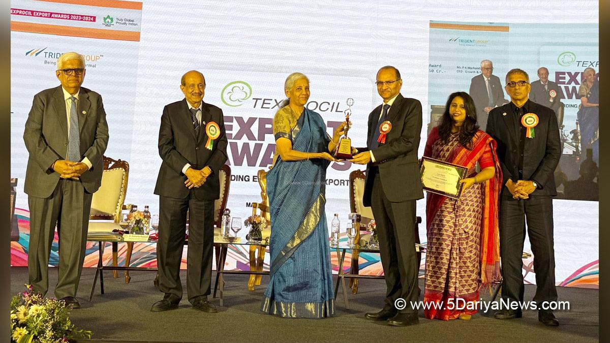 Nirmala Sitharaman, BJP, Bharatiya Janata Party, Trident Limited, TEXPROCIL Export Award
