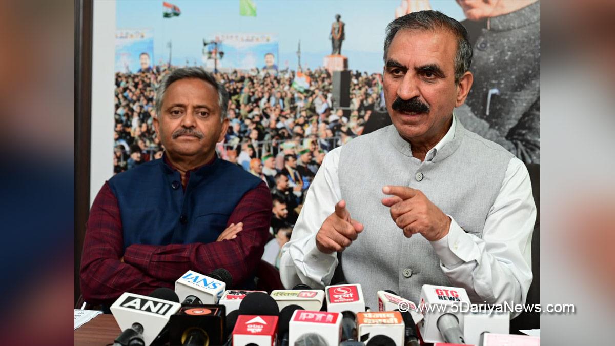 Sukhvinder Singh Sukhu, Thakur Sukhvinder Singh Sukhu, Himachal Pradesh, Himachal Congress, Shimla, Chief Minister of Himachal Pradesh