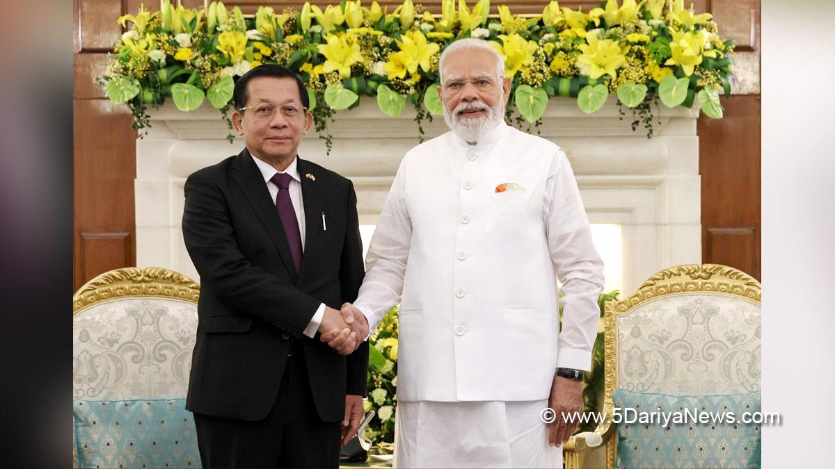 Narendra Modi, BJP, Bharatiya Janata Party, Prime Minister of India, U Min Aung Hlaing, New Delhi