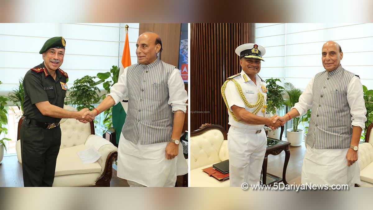 Rajnath Singh, Union Defence Minister, Defence Minister of India, BJP, Bharatiya Janata Party, Military, Gen NS Raja Subramani, Admiral Krishna Swaminathan, New Delhi