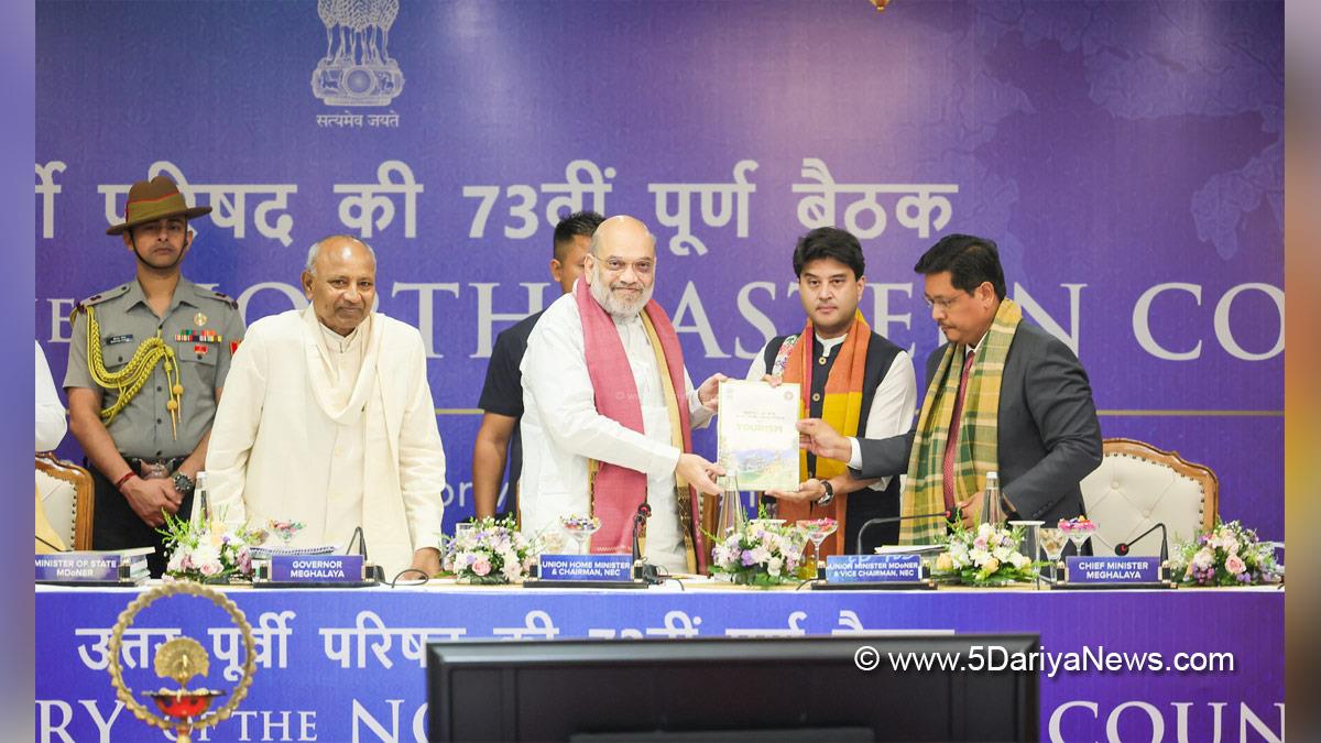 Amit Shah, Union Home Minister, BJP, Bharatiya Janata Party, Jyotiraditya Scindia, Conrad Kongkal Sangma, Conrad Sangma, Shillong