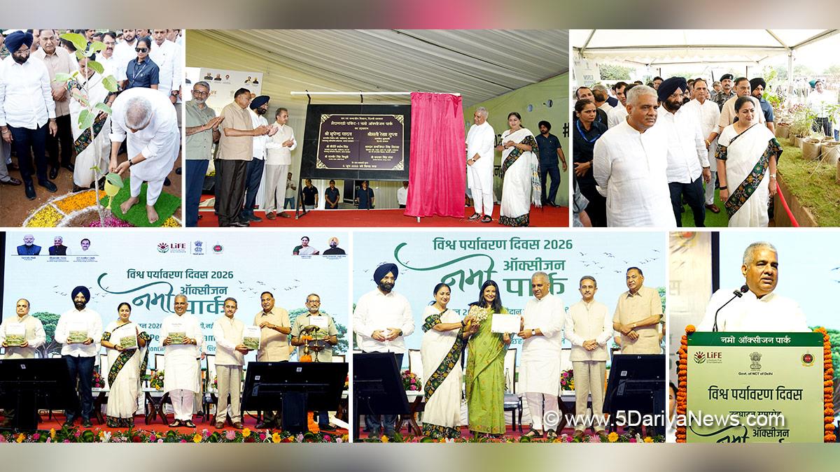 Bhupender Yadav, Bhupendra Yadav, BJP, Bharatiya Janata Party, Kirti Vardhan Singh, Rekha Gupta, BJP Delhi, Chief Minister of Delhi, Delhi CM, New Delhi, Manjinder Singh Sirsa, Namo Oxygen Parks, Ek Ped Maa Ke Naam, World Environment Day 2026