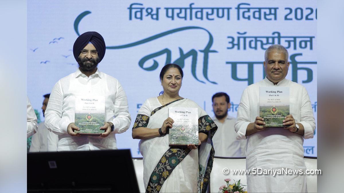 Bhupender Yadav, Bhupendra Yadav, BJP, Bharatiya Janata Party, Rekha Gupta, BJP Delhi, Chief Minister of Delhi, Delhi CM, New Delhi, Manjinder Singh Sirsa, Namo Oxygen Parks, Ek Ped Maa Ke Naam, World Environment Day 2026