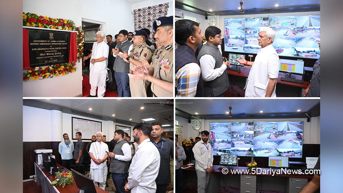Manoj Sinha, Lieutenant Governor JK, Jatin Kishore, Ganderbal, Deputy Commissioner Ganderbal, Shri Amarnath Ji Yatra 2026, SANJY 2026, Amarnath Yatra Control Room