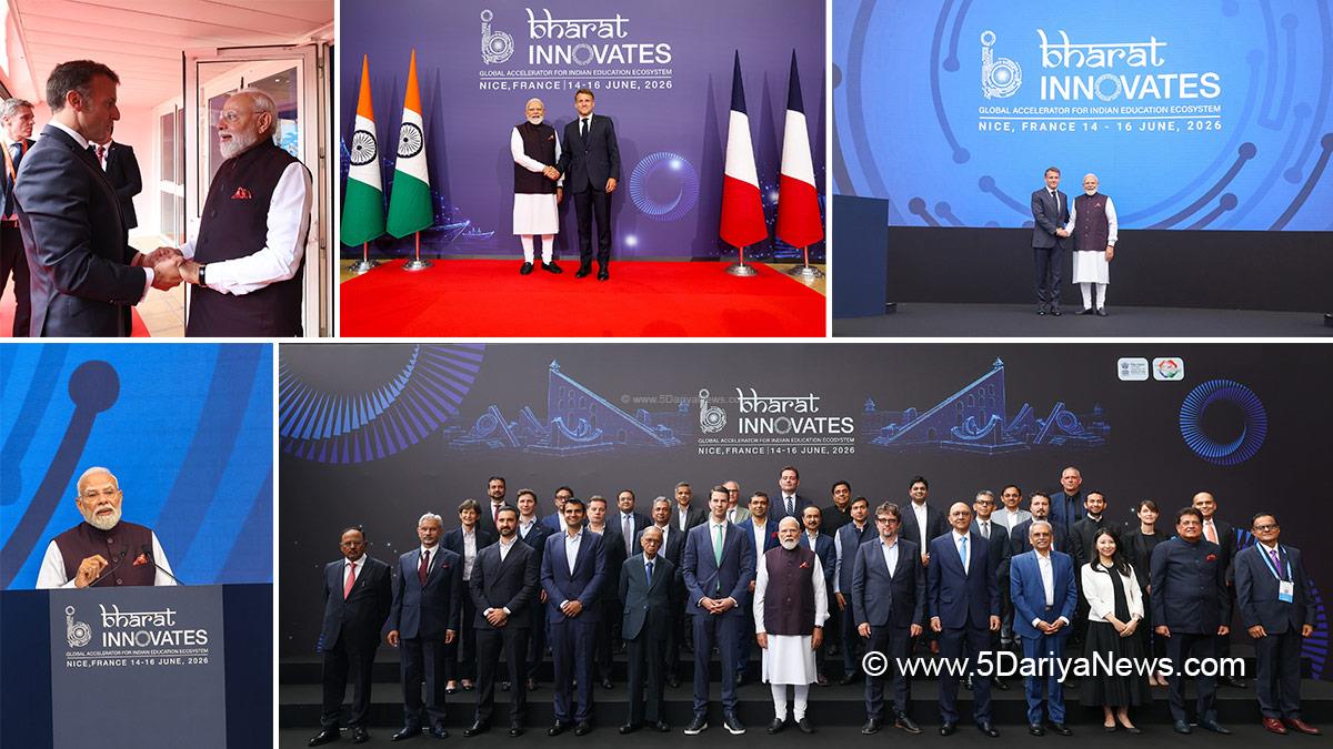 Narendra Modi, BJP, Bharatiya Janata Party, Prime Minister of India, Emmanuel Macron, President of France, Bharat Innovates 2026, Nice, France