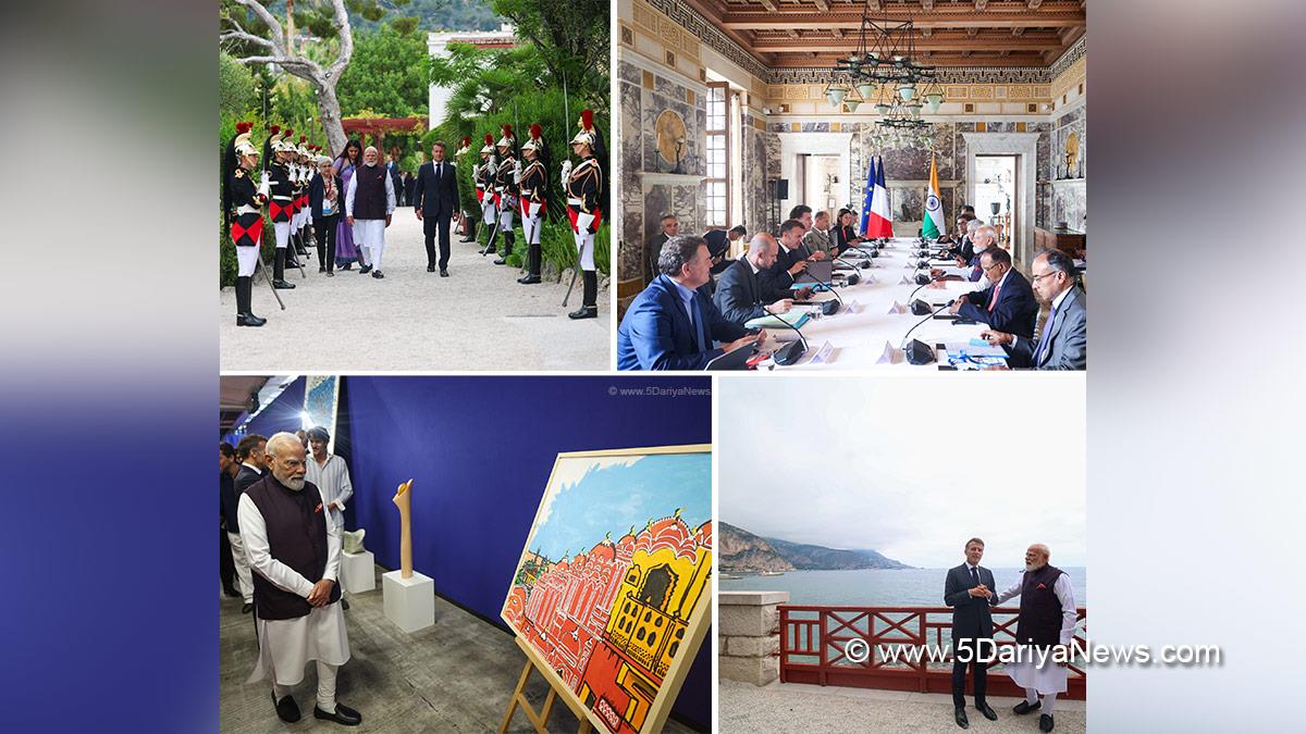 Narendra Modi, BJP, Bharatiya Janata Party, Prime Minister of India, Emmanuel Macron, President of France, Villa Kerylos, Nice, France