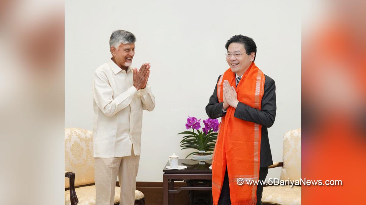 N Chandrababu Naidu, Nara Chandrababu Naidu, Chief Minister of Andhra Pradesh, Telugu Desam Party, TDP, Lawrence Wong, Singapore