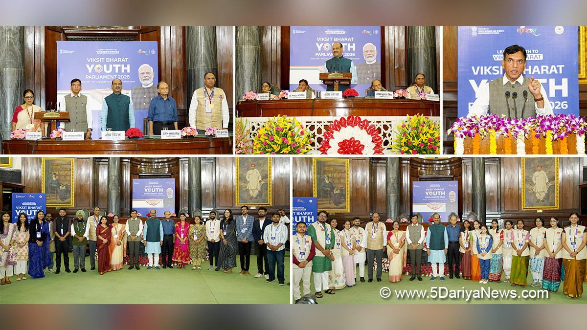 Mansukh Mandaviya, Dr Mansukh Mandaviya, BJP, Bharatiya Janata Party, Om Birla, Lok Sabha Speaker, Viksit Bharat Youth Parliament 2026, New Delhi
