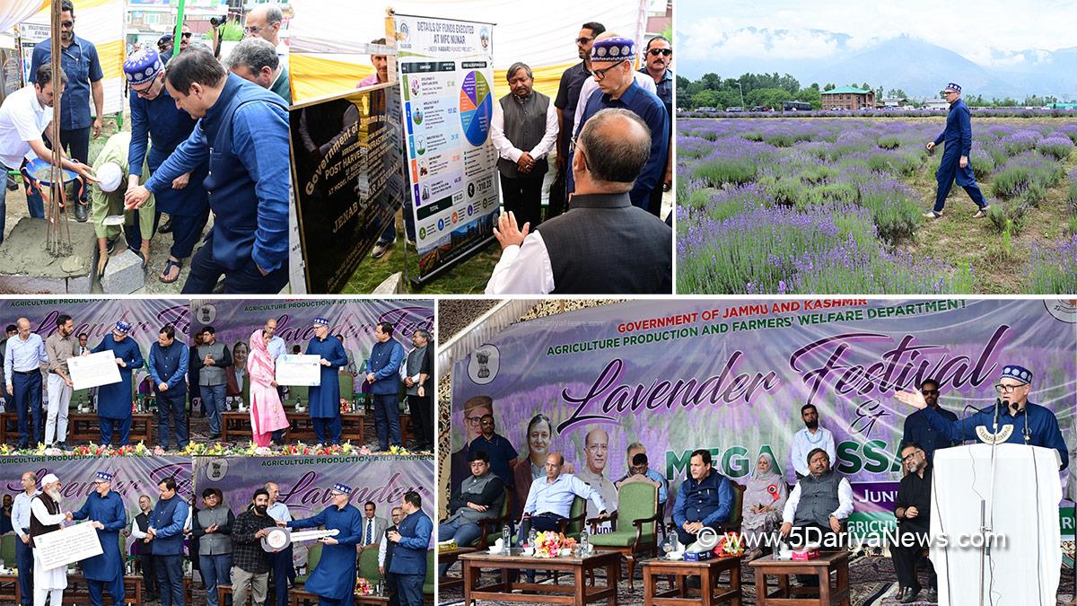 Omar Abdullah, Chief Minister of JK, Jammu and Kashmir National Conference, National Conference, Javid Ahmad Dar, Javid Dar, Nasir Aslam Wani, Jatin Kishore, Ganderbal, Deputy Commissioner Ganderbal, Dheeraj Gupta, Nunar, Lavender Festival