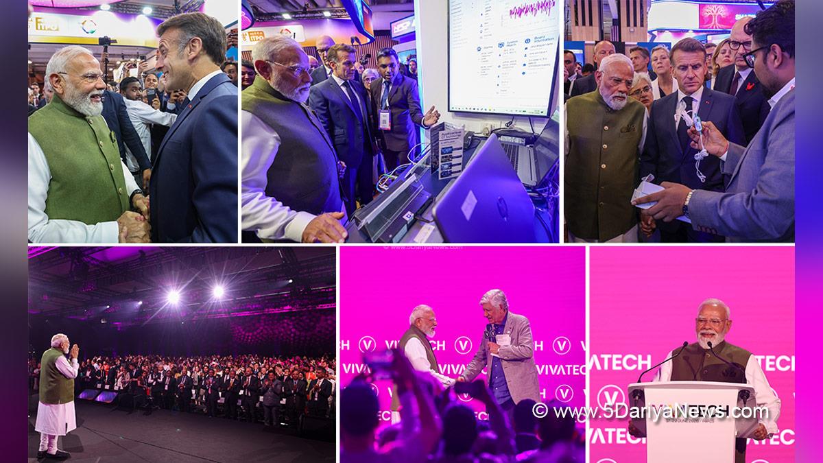 Narendra Modi, BJP, Bharatiya Janata Party, Prime Minister of India, Emmanual Macron, Paris, VivaTech 2026