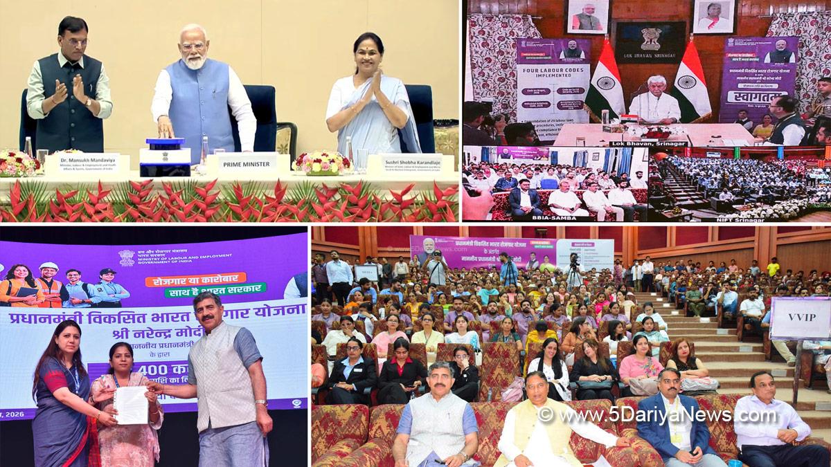 Narendra Modi, Dr Mansukh Mandaviya, Shobha Karandlaje, Manoj Sinha, Jammu, Srinagar, Kashmir, Jammu And Kashmir, Jugal Kishore Sharma