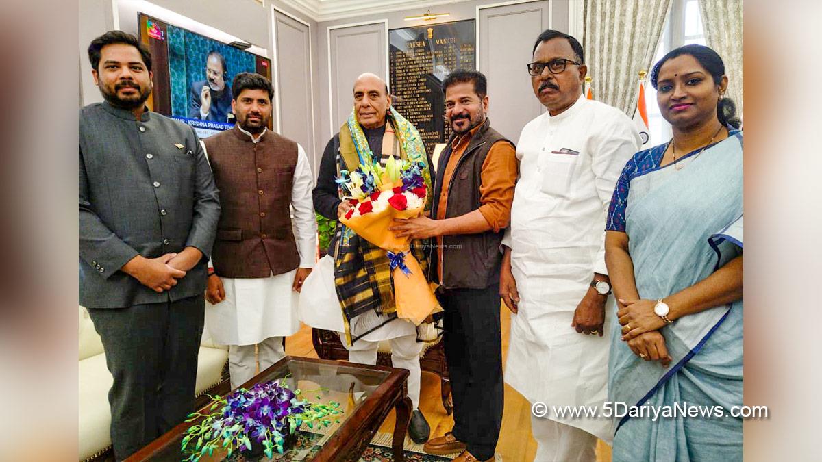 Rajnath Singh, Union Defence Minister, Defence Minister of India, BJP, Bharatiya Janata Party, A Revanth Reddy, Anumula Revanth Reddy, Chief Minister of Telangana, Indian National Congress, Congress, All India Congress Committee