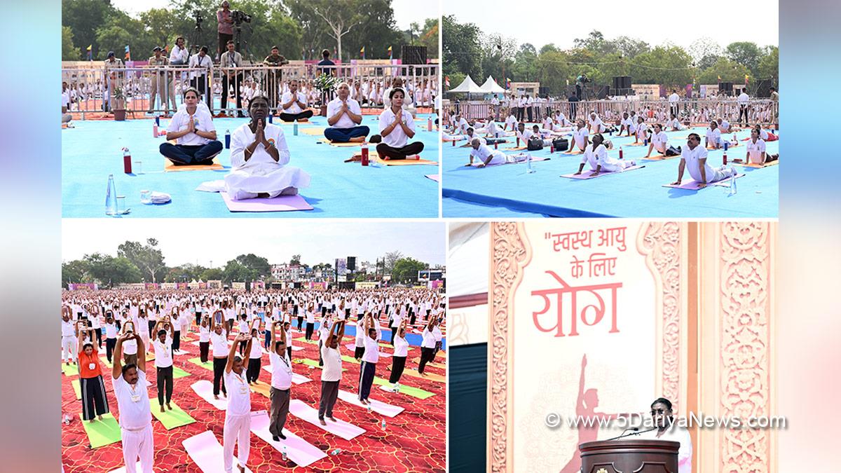 Droupadi Murmu, President of India, President, Indian President, Rashtrapati, Mohan Yadav, Dr Mohan Yadav, BJP Madhya Pradesh, Chief Minister of Madhya Pradesh, Jabalpur, Madhya Pradesh, International Day of Yoga, 12th International Day of Yoga