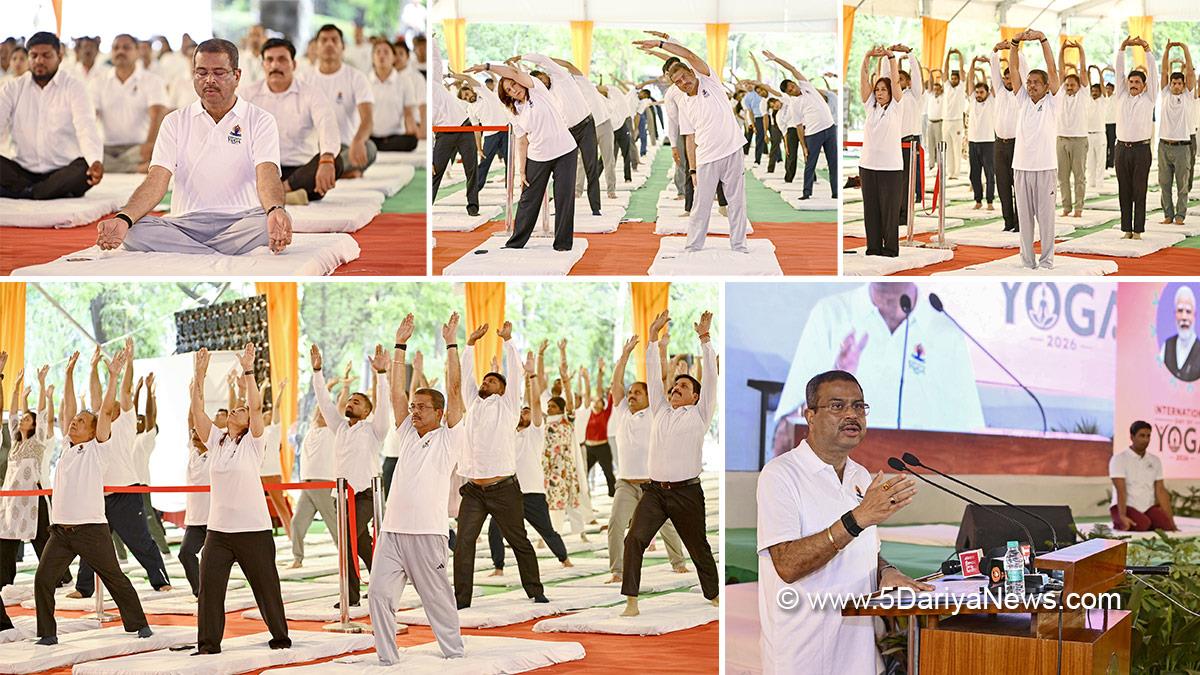 Dharmendra Pradhan, BJP, Bharatiya Janata Party, International Day of Yoga, 12th International Day of Yoga, New Delhi