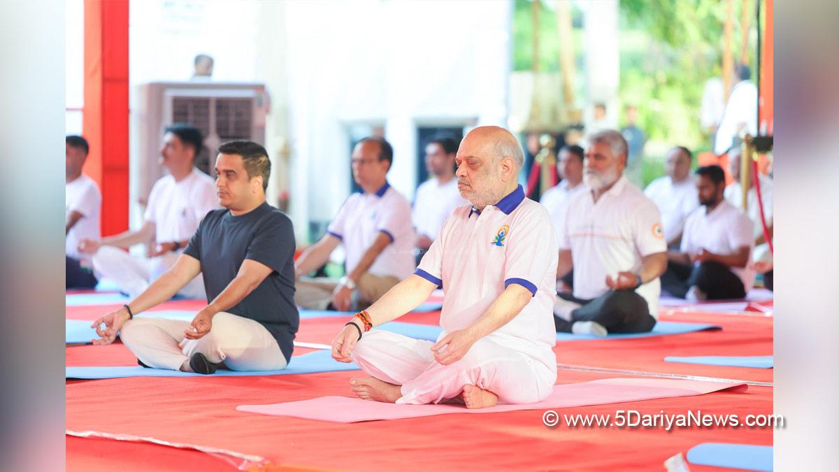 Amit Shah, Union Home Minister, BJP, Bharatiya Janata Party, International Yoga Day, 12th International Yoga Day, Ahmedabad, Harsh Sanghavi