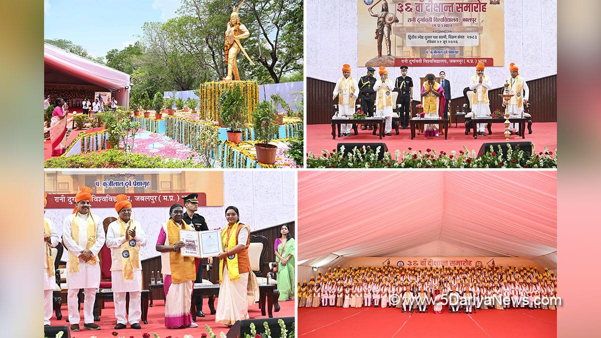 Droupadi Murmu, President of India, President, Indian President, Rashtrapati, Mohan Yadav, Dr Mohan Yadav, BJP Madhya Pradesh, Chief Minister of Madhya Pradesh, Jabalpur, Madhya Pradesh, Rani Durgavati University