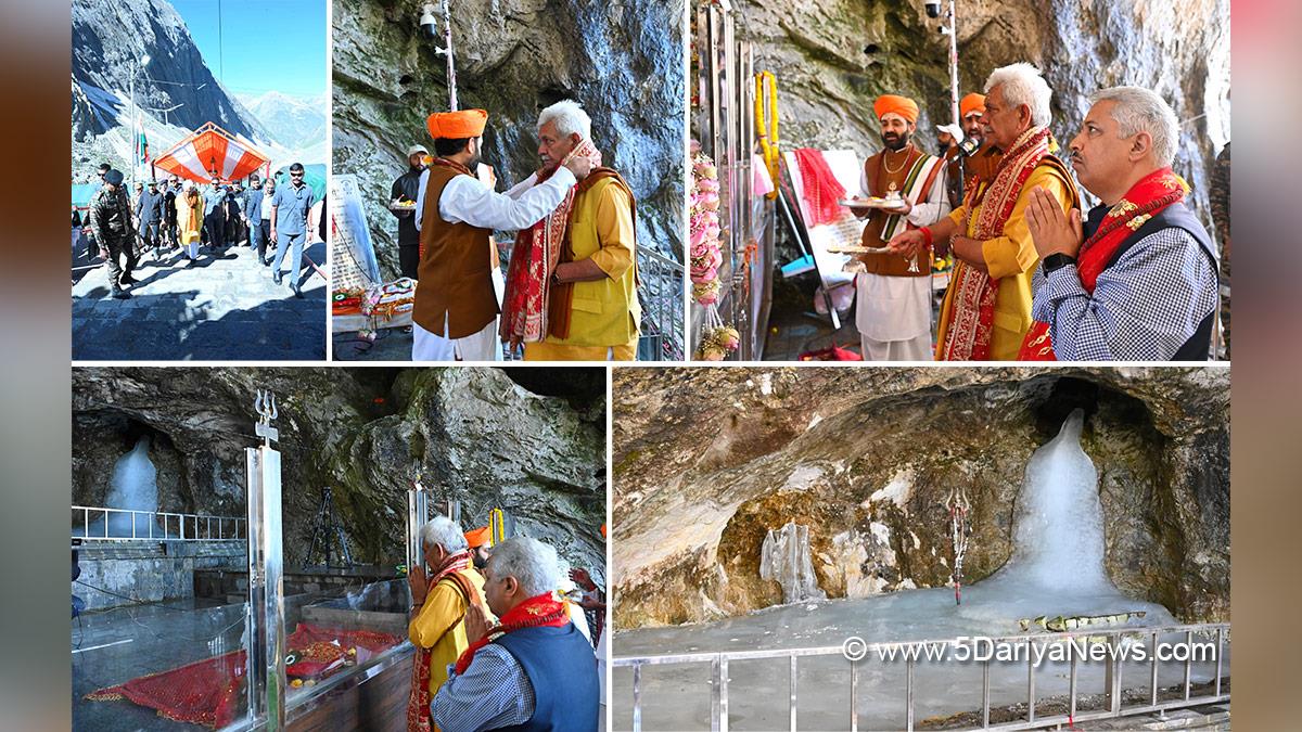 Manoj Sinha, Lieutenant Governor JK, Shri Amarnath Ji Yatra, Shri Amarnath Ji Yatra 2026, Amarnath Ji Yatra, Amarnath Ji Yatra 2026, Shri Amarnath Ji Pilgrimage, Shri Amarnath Ji Shrine Board, SASB, SANJY 2026, Pratham Puja, Srinagar
