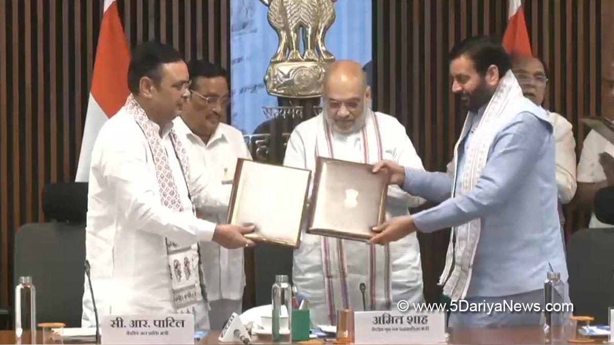 Amit Shah, Union Home Minister, BJP, Bharatiya Janata Party, Minister of Cooperation, CR Paatil, Bhajan Lal Sharma, Chief Minister Of Rajasthan, Nayab Singh Saini, Chief Minister of Haryana
