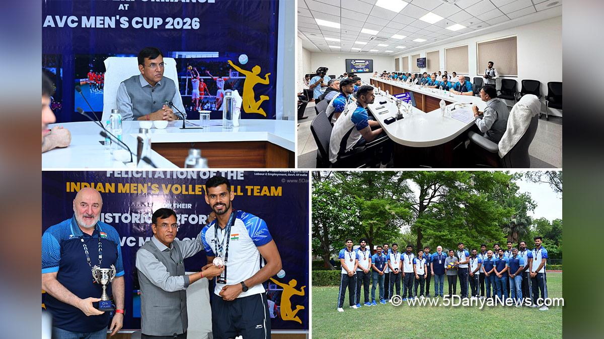 Mansukh Mandaviya, Dr Mansukh Mandaviya, BJP, Bharatiya Janata Party, AVC Mens Volleyball Cup 2026, Gandhinagar