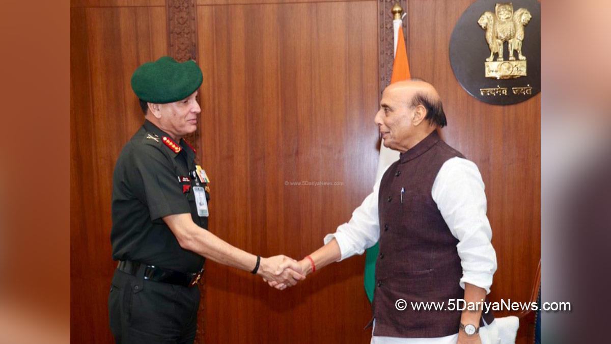 Rajnath Singh, Union Defence Minister, Defence Minister of India, BJP, Bharatiya Janata Party, Military, General Dhiraj Seth, Indian Army, Chief of the Army Staff, COAS, New Delhi