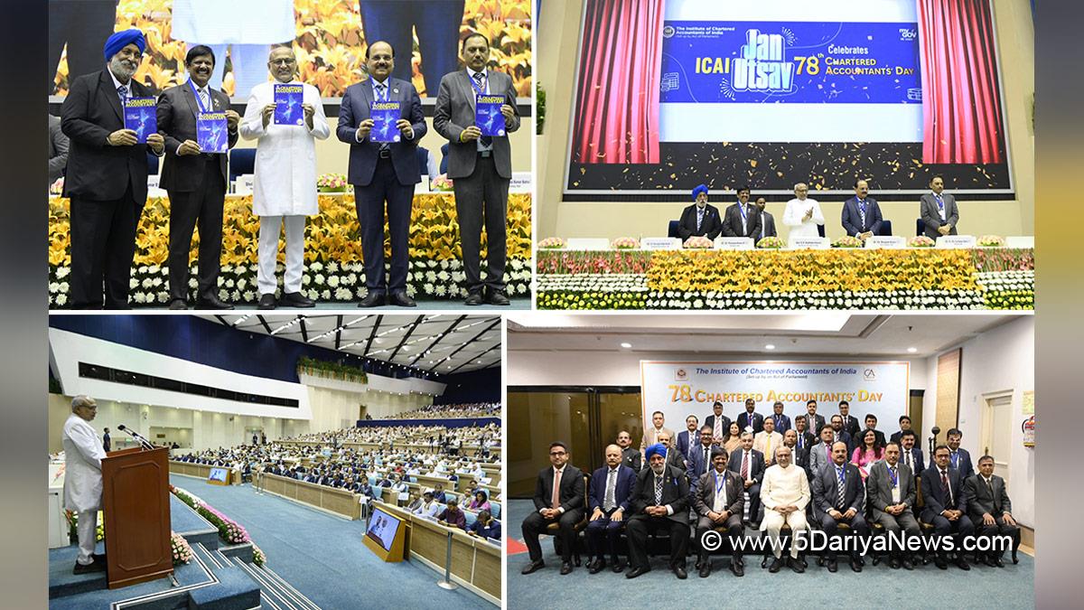 CP Radhakrishnan, Chandrapuram Ponnusami Radhakrishnan, Vice President of India, BJP, Bharatiya Janata Party, 78th Chartered Accountants Day and Foundation Day, Institute of Chartered Accountants of India, ICAI, New Delhi
