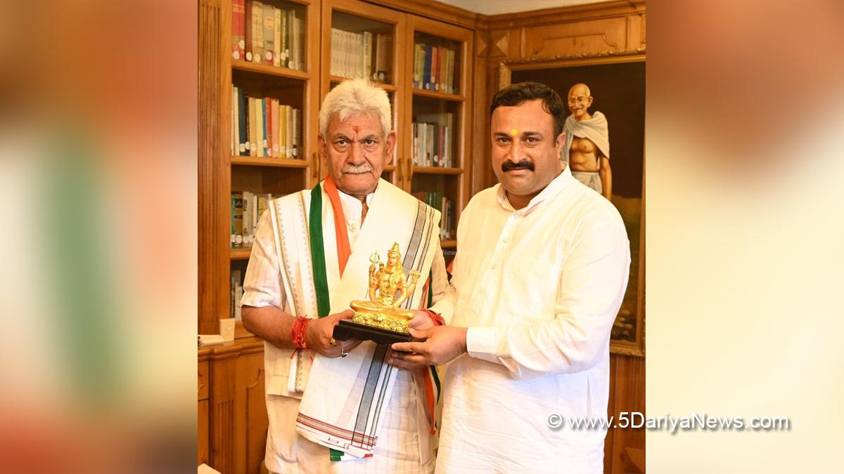 Manoj Sinha, Lieutenant Governor JK, Mahant Rohit Shastri, Srinagar