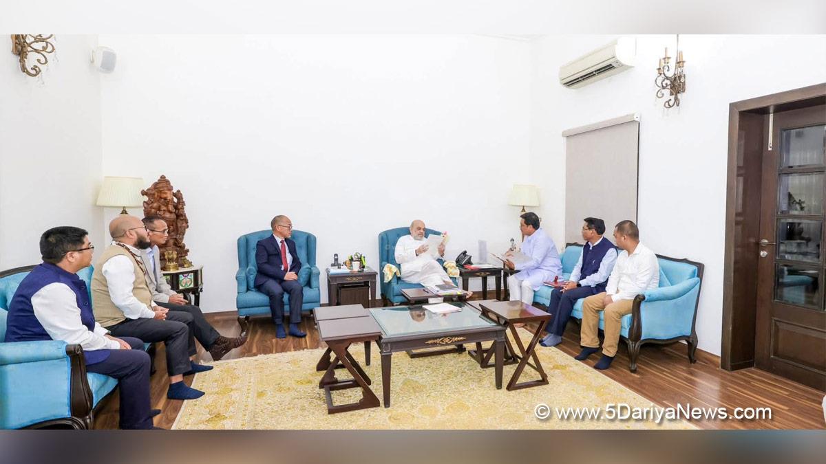 Amit Shah, Union Home Minister, BJP, Bharatiya Janata Party, Minister of Cooperation, Conrad Kongkal Sangma, Conrad Sangma, Chief Minister of Meghalaya, New Delhi