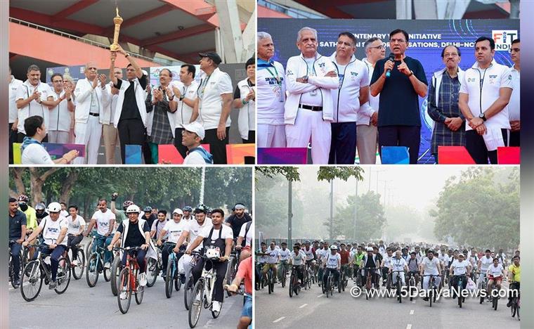 Dr Mansukh Mandaviya leads nationwide 80th edition of Fit India Sundays on Cycle celebrating 100 years of Sri Sathya Sai