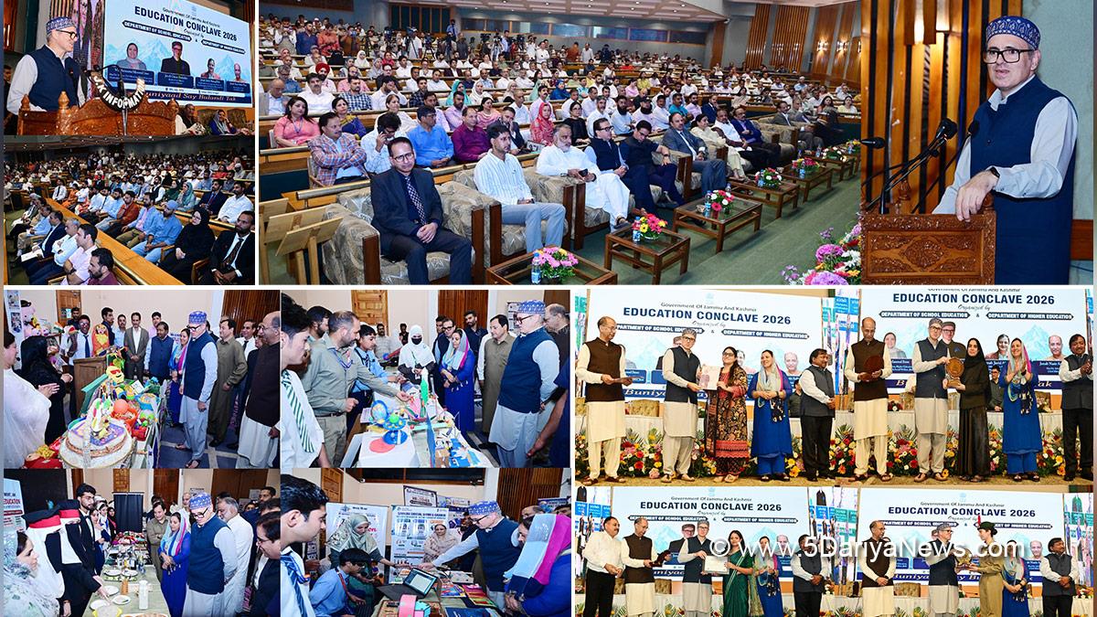 Omar Abdullah, Chief Minister of JK, Jammu and Kashmir National Conference, National Conference, Javid Ahmad Dar, Javid Dar, Sakeena Itoo, Sakina Itoo, Nasir Aslam Wani,, Education Conclave 2026