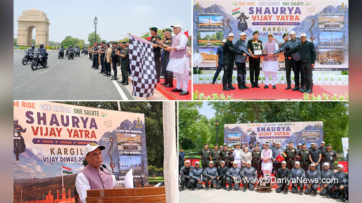 Rajnath Singh, Union Defence Minister, Defence Minister of India, BJP, Bharatiya Janata Party, Kargil Vijay Diwas 2026, Shaurya Vijay Yatra, Military, General Dhiraj Seth, Indian Army, Chief of the Army Staff, COAS, General NS Raja Subramani, New Delhi