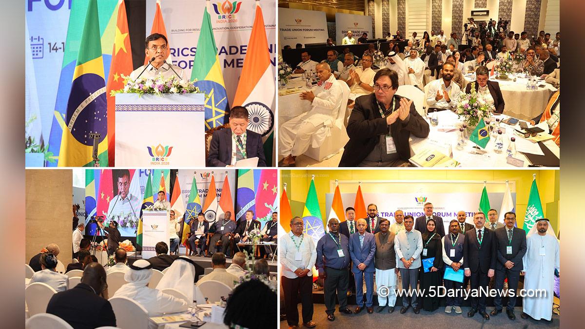 Mansukh Mandaviya, Dr Mansukh Mandaviya, BJP, Bharatiya Janata Party, 15th BRICS Trade Union Forum Summit 2026
