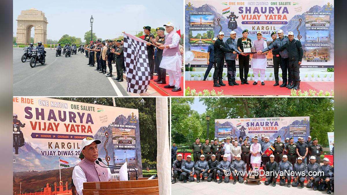 Rajnath Singh, Union Defence Minister, Defence Minister of India, BJP, Bharatiya Janata Party, Kargil Vijay Diwas 2026, Shaurya Vijay Yatra, Military, General Dhiraj Seth, Indian Army, Chief of the Army Staff, COAS, General NS Raja Subramani, New Delhi