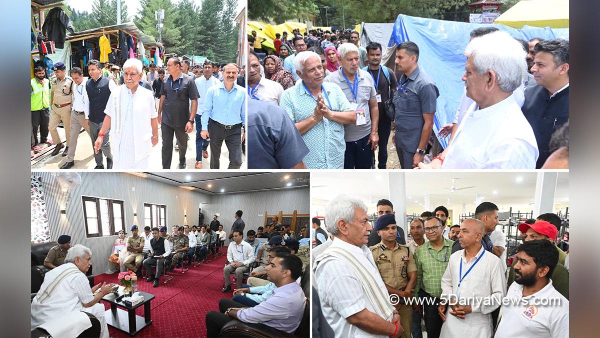 Manoj Sinha, Lieutenant Governor JK, Anshul Garg, Dr Bilal Mohi Ud Din Bhat, Pahalgam, Nunwan Base Camp, Shri Amarnath Ji Yatra, Shri Amarnath Ji Yatra 2026, Amarnath Ji Yatra, Amarnath Ji Yatra 2026, Shri Amarnath Ji Yatra Pilgrims, Shri Amarnath Ji Shrine Board, SASB, SANJY 2026