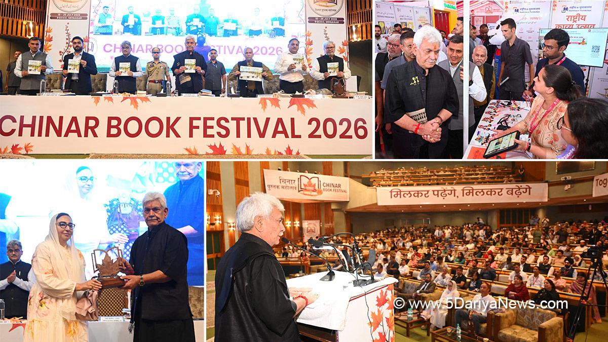 Manoj Sinha, Lieutenant Governor JK, Atal Dulloo, Akshay Labroo, DC Srinagar, Srinagar, Deputy Commissioner Srinagar, Chinar Book Festival